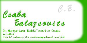 csaba balazsovits business card